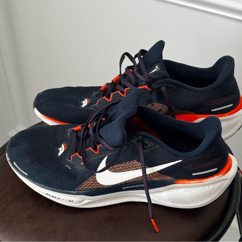 Men's Navy And Orange Athletic Shoes
